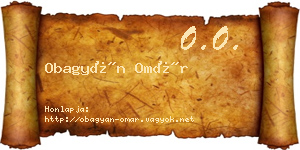 Obagyán Omár névjegykártya